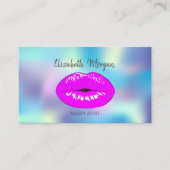 Meisjes Elegant Modern Holographic Lips Makeup Visitekaartje (Voorkant)