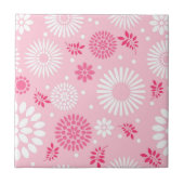 Meisjes  Elegant Roze White Floral Pattern Tegeltje (Voorkant)