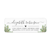 Meisjes Elegant Script Greenery Address Label (Voorkant)