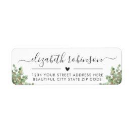 Meisjes Elegant Script Greenery Address Label