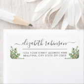 Meisjes Elegant Script Greenery Address Label (Insitu)