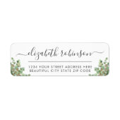 Meisjes Elegant Script Greenery Address Label (Voorkant)