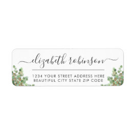 Meisjes Elegant Script Greenery Address Label