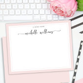 Meisjes elegante kalligrafiescript: blush notitie notitiekaartje