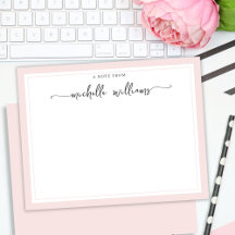 Meisjes elegante kalligrafiescript: blush notitie 