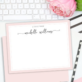 Meisjes elegante kalligrafiescript: blush notitie  notitiekaartje