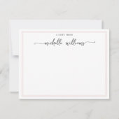 Meisjes elegante kalligrafiescript: blush notitie notitiekaartje (Voorkant)