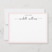 Meisjes elegante kalligrafiescript: blush notitie  notitiekaartje (Voorkant)