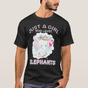 Meisjes elephant, gewoon een meisje dat van olifan t-shirt