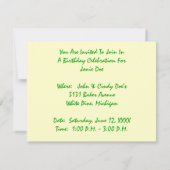 Meisjes en Butterflies Birthday Tea Party Kaart (Achterkant)