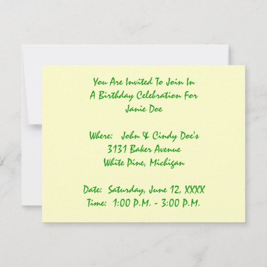 Meisjes en Butterflies Birthday Tea Party Kaart (Achterkant)