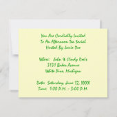 Meisjes en Butterflies Sweet Tea party Invitations Kaart (Achterkant)