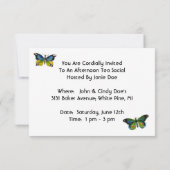 Meisjes en Butterflies Tea Party Garden Invitation Kaart (Achterkant)