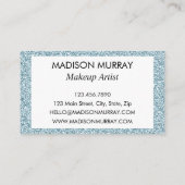 Meisjes en Glam Blue Silver Glitter Sparkles Visitekaartje (Achterkant)