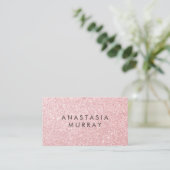 Meisjes en glam Blush Roze Glitter Sparkles Visitekaartje (Staand voorkant)