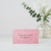 Meisjes en glam Blush Roze Glitter Sparkles Visitekaartje (Staand voorkant)