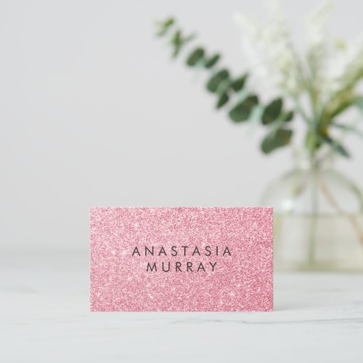 Meisjes en glam Blush Roze Glitter Sparkles Visitekaartje (Staand voorkant)
