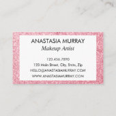 Meisjes en glam Blush Roze Glitter Sparkles Visitekaartje (Achterkant)