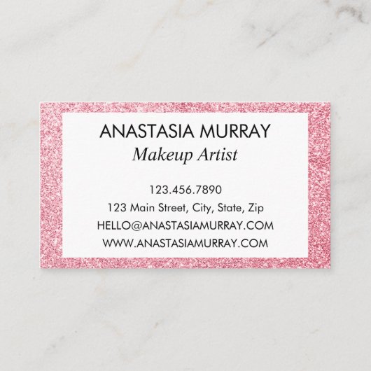 Meisjes en glam Blush Roze Glitter Sparkles Visitekaartje (Achterkant)