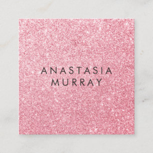 Meisjes en glam Blush roze roze gouden glitter Vierkante Visitekaartje