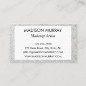 Meisjes en Glam Gray Silver Glitter Sparkles Visitekaartje (Achterkant)