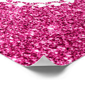 Meisjes en glam Hot Pink Glitter Sparkle White Hea Poster (Hoek)