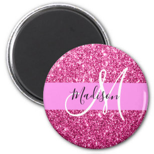 Meisjes en Glam Hot Pink Glitter Sparkles Magneet