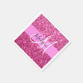 Meisjes en Glam Hot Pink Glitter Sparkles Servet (Hoek)