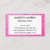 Meisjes en glam Hot Pink Glitter Sparkles Visitekaartje (Achterkant)