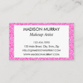 Meisjes en glam Hot Pink Glitter Sparkles Visitekaartje (Achterkant)