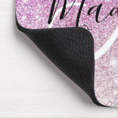 Meisjes en Glam Paars Glitter Sparkles Monogram Muismat (Hoek)
