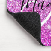 Meisjes en Glam Paars Glitter Sparkles Monogram Muismat (Hoek)