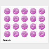Meisjes en Glam Paars Glitter Sparkles Monogram Ronde Sticker (Vel)