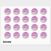 Meisjes en Glam Paars Glitter Sparkles Monogram Ronde Sticker (Vel)