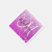 Meisjes en Glam Paars Glitter Sparkles Monogram Servet (Hoek)