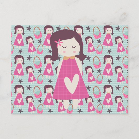 Meisjes en handtassen briefkaart (Voorkant)