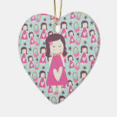 Meisjes en handtassen keramisch ornament (Links)