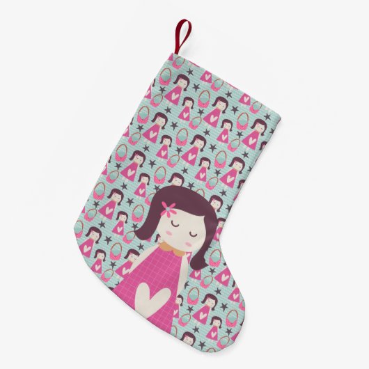 Meisjes en handtassen kleine kerstsok (Voorkant (Hangend))