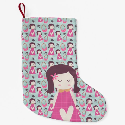 Meisjes en handtassen kleine kerstsok (Voorkant)