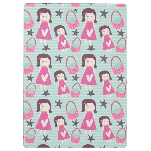 Meisjes en handtassen klembord (Achterkant)