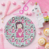 Meisjes en handtassen papieren bordje (Feest)