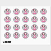 Meisjes en handtassen ronde sticker (Vel)