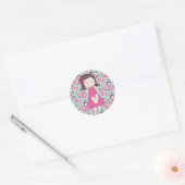 Meisjes en handtassen ronde sticker (Envelop)