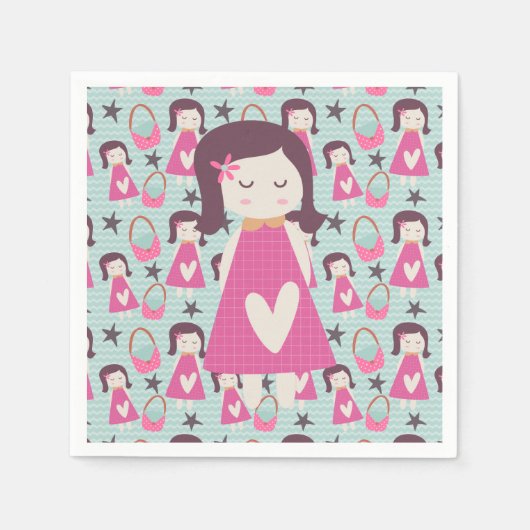 Meisjes en handtassen servet (Voorkant)