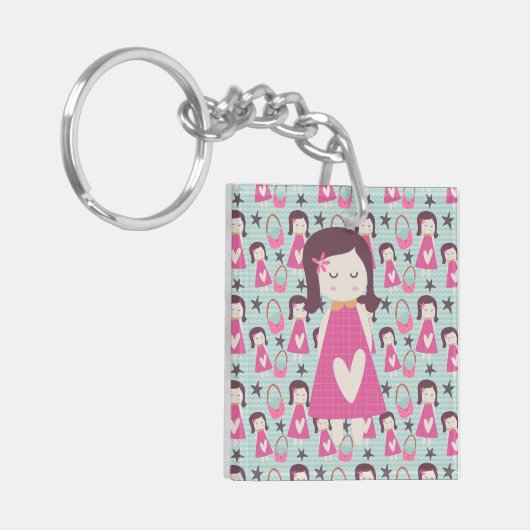Meisjes en handtassen sleutelhanger (Voorkant Links)