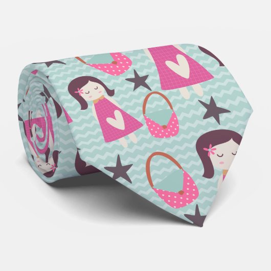 Meisjes en handtassen stropdas (Opgerold)