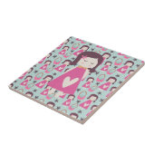 Meisjes en handtassen tegeltje (Zijkant)