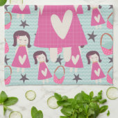 Meisjes en handtassen theedoek (Gevouwen)