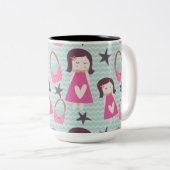 Meisjes en handtassen tweekleurige koffiemok (Voorkant rechts)