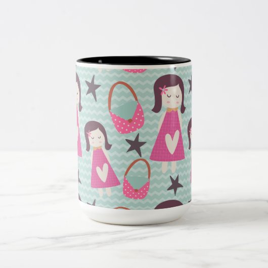 Meisjes en handtassen tweekleurige koffiemok (Center)